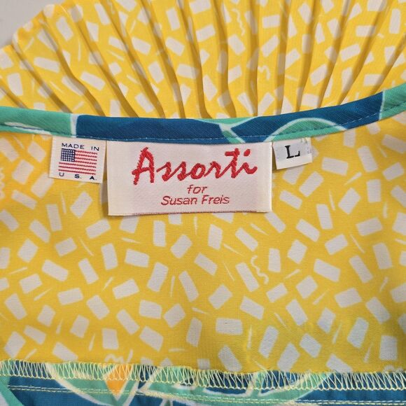 VTG Assorti for Susan Freis Abstract Floral Top Women's L Beaded Floral - Picture 8 of 10